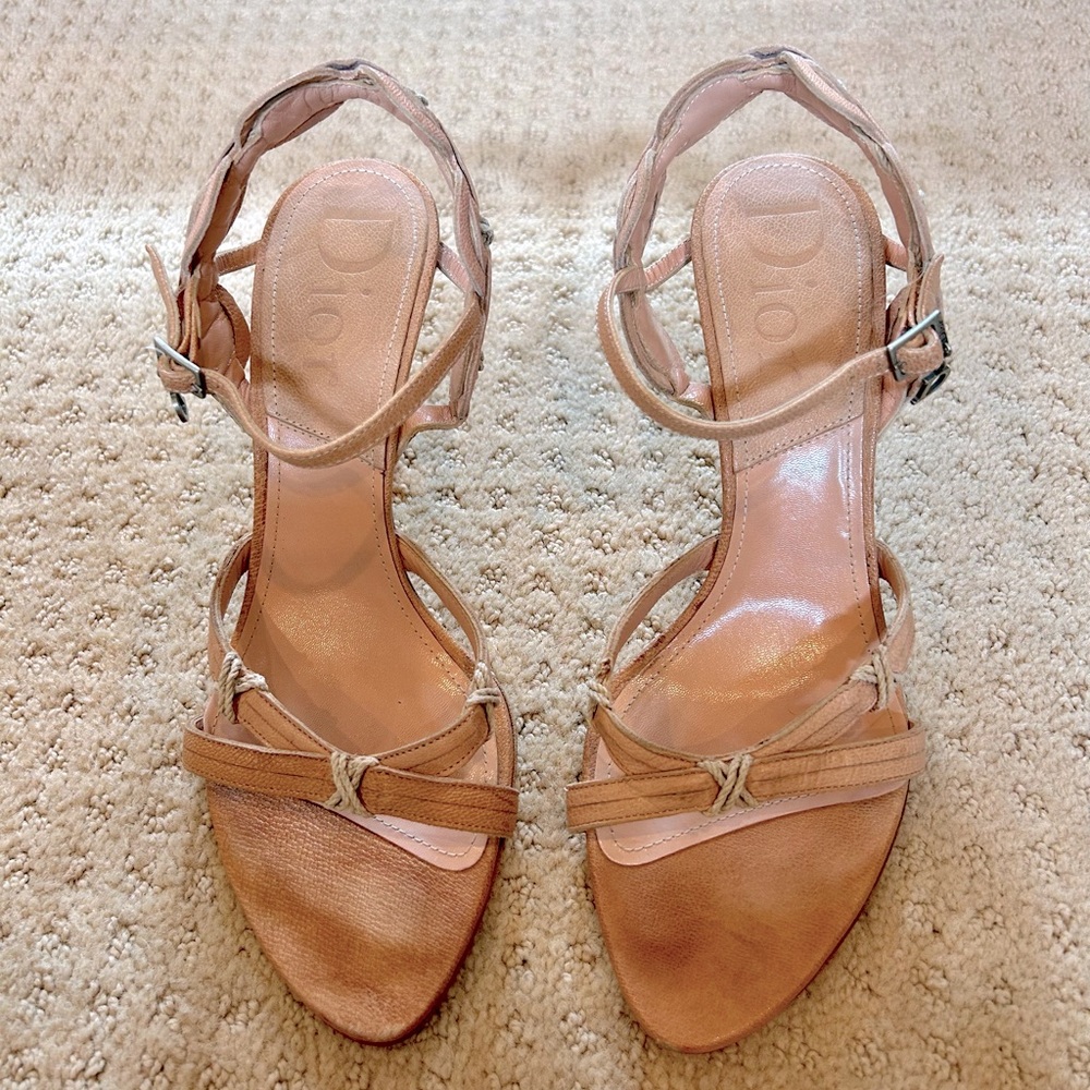Dior Women's Beige Strappy Sandals